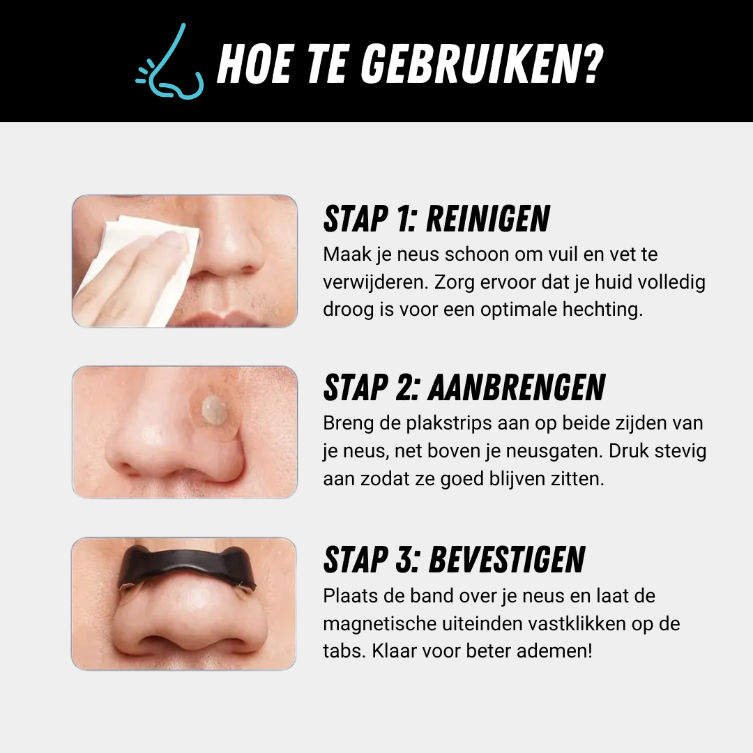 Magnetische Neusstrip,Neusspreider voor meer Zuurstof, Gebruik