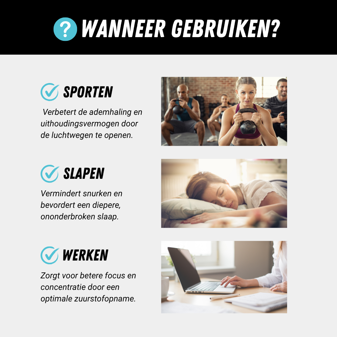 Magnetische Neusstrip, Neusspreider voor meer Zuurstof, Wanneer gebruiken