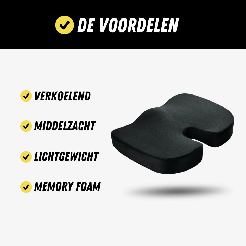 Orthopedisch Zitkussen, Verkoelend Traagschuim Zitkussen, De voordelen