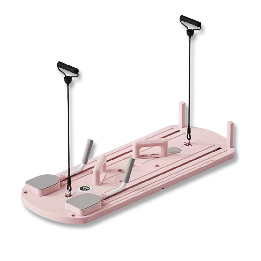 Pilates Reformer, Inklapbaar Pilates Apparaat, Roze, Smartsporter