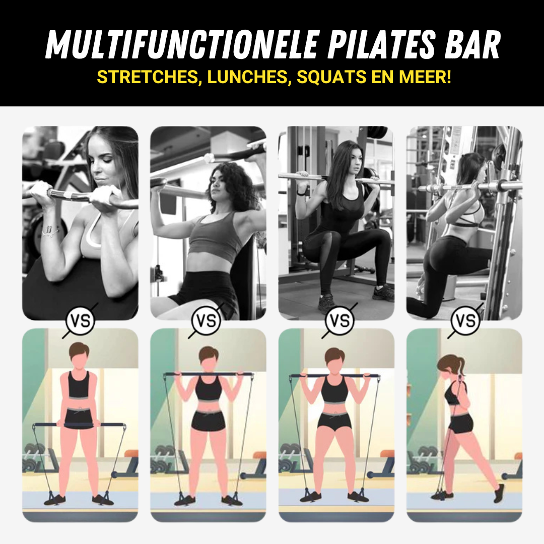 Pilates Training Set, Oefenstang met Weerstandsbanden, Oefeningen
