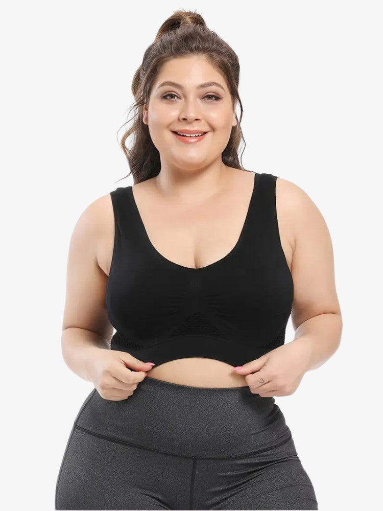 Plus Size Sport BH Essential, Extra Grote Maat Sporttop, Detail 1