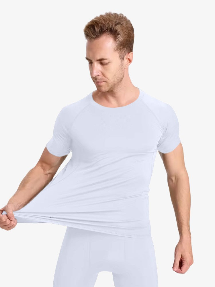 Premium Compressie Shirt Kort, Corrigerend thermoshirt, Frost White
