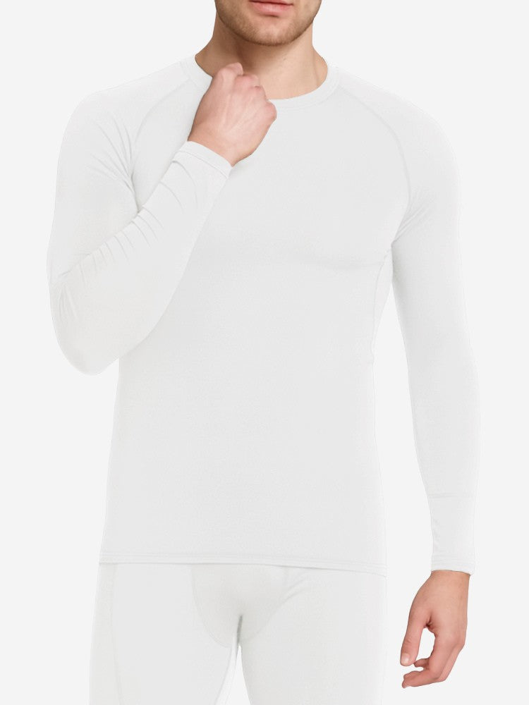 Premium Compressie Shirt Lang, Corrigerend Sportshirt, Frost White