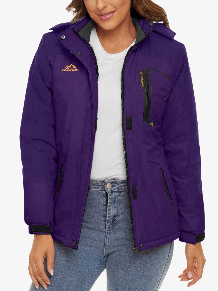Premium Ski Jas Dames, Waterdichte Winterjas, Deep Purple