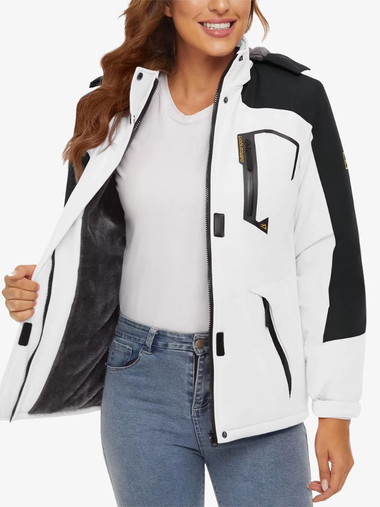 Premium Ski Jas Dames, Waterdichte Winterjas, Detail 1