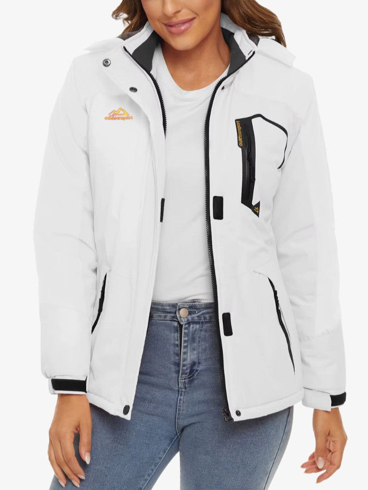 Premium Ski Jas Dames, Waterdichte Winterjas, Frost White