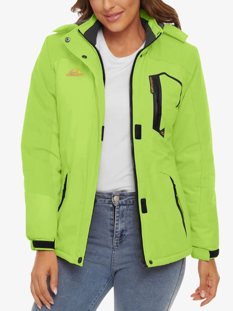 Premium Ski Jas Dames, Waterdichte Winterjas, Lime Green