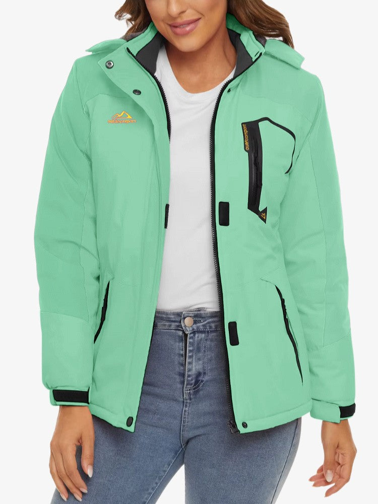 Premium Ski Jas Dames, Waterdichte Winterjas, Mint Green