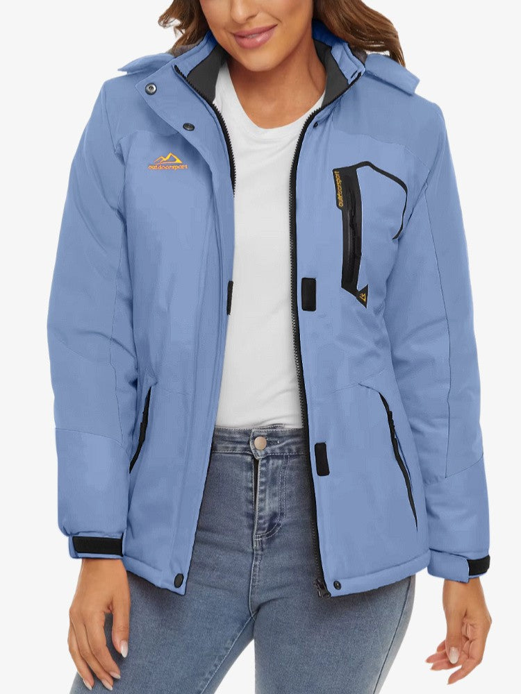 Premium Ski Jas Dames, Waterdichte Winterjas, Sky Blue