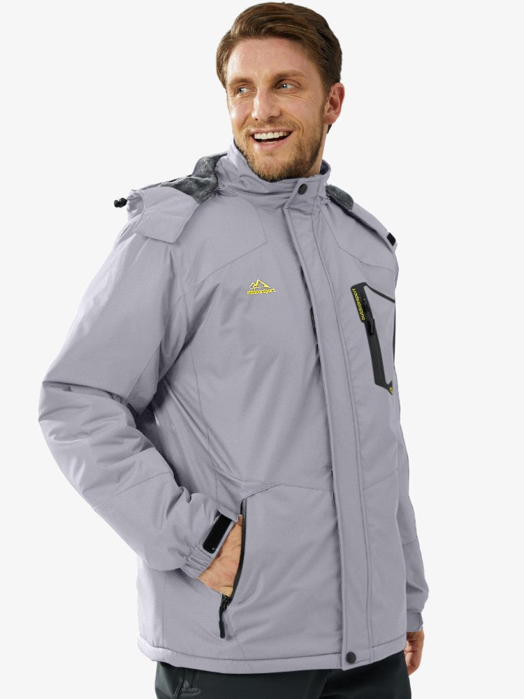 Premium Ski Jas Heren, Waterdichte Winterjas, Ash grey