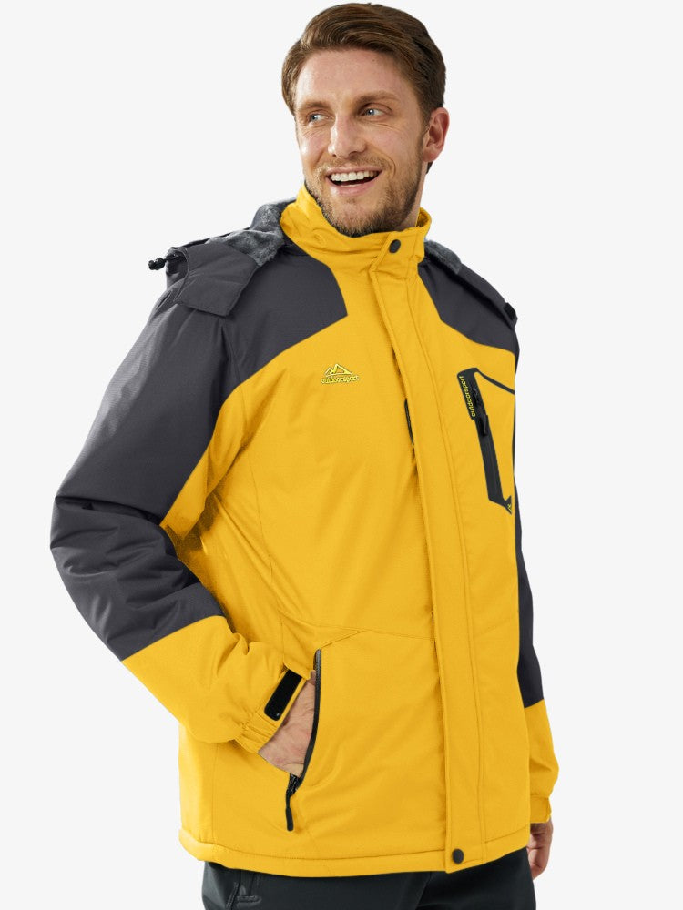 Premium Ski Jas Heren, Waterdichte Winterjas, Bright Yellow
