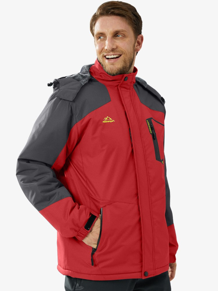 Premium Ski Jas Heren, Waterdichte Winterjas, Crimson Red