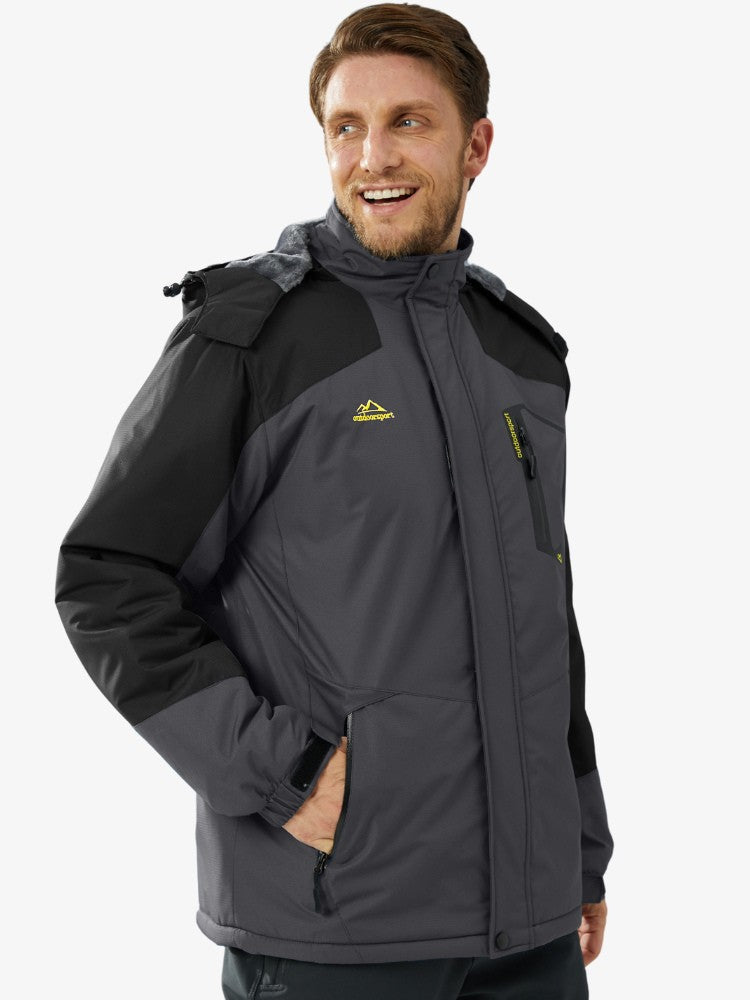 Premium Ski Jas Heren, Waterdichte Winterjas, Dark Grey