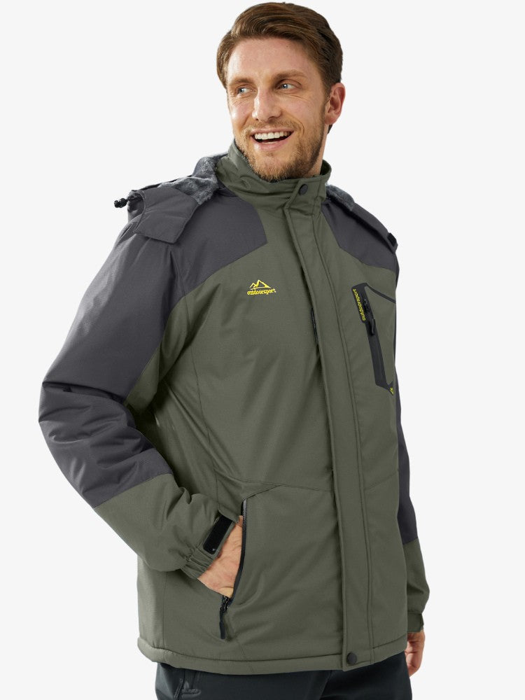 Premium Ski Jas Heren, Waterdichte Winterjas, Forrest Green