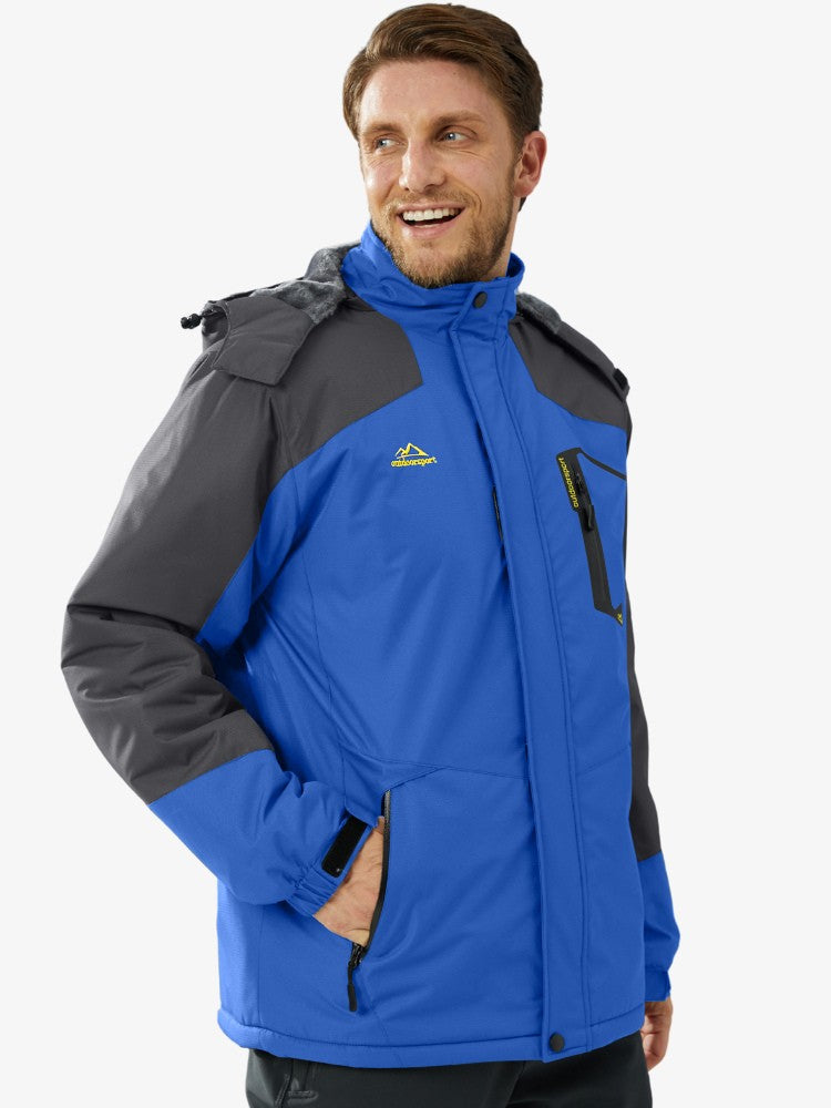 Premium Ski Jas Heren, Waterdichte Winterjas, Royal Blue