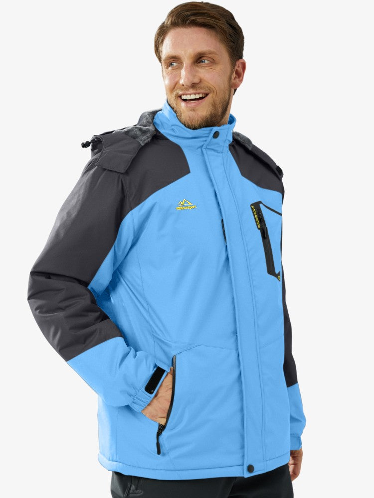 Premium Ski Jas Heren, Waterdichte Winterjas, Sky Blue