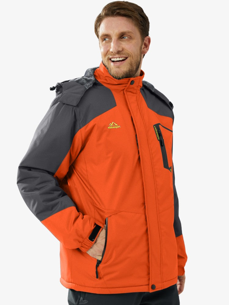 Premium Ski Jas Heren, Waterdichte Winterjas, Soft Orange