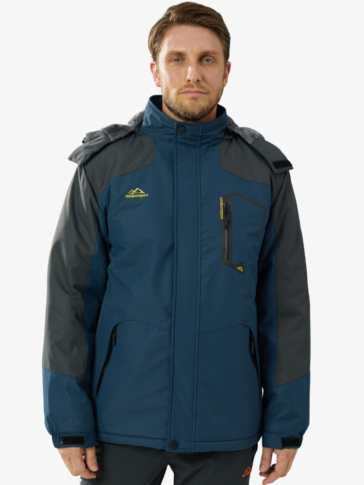 Premium Ski Jas Heren, Waterdichte Winterjas, Voorkant