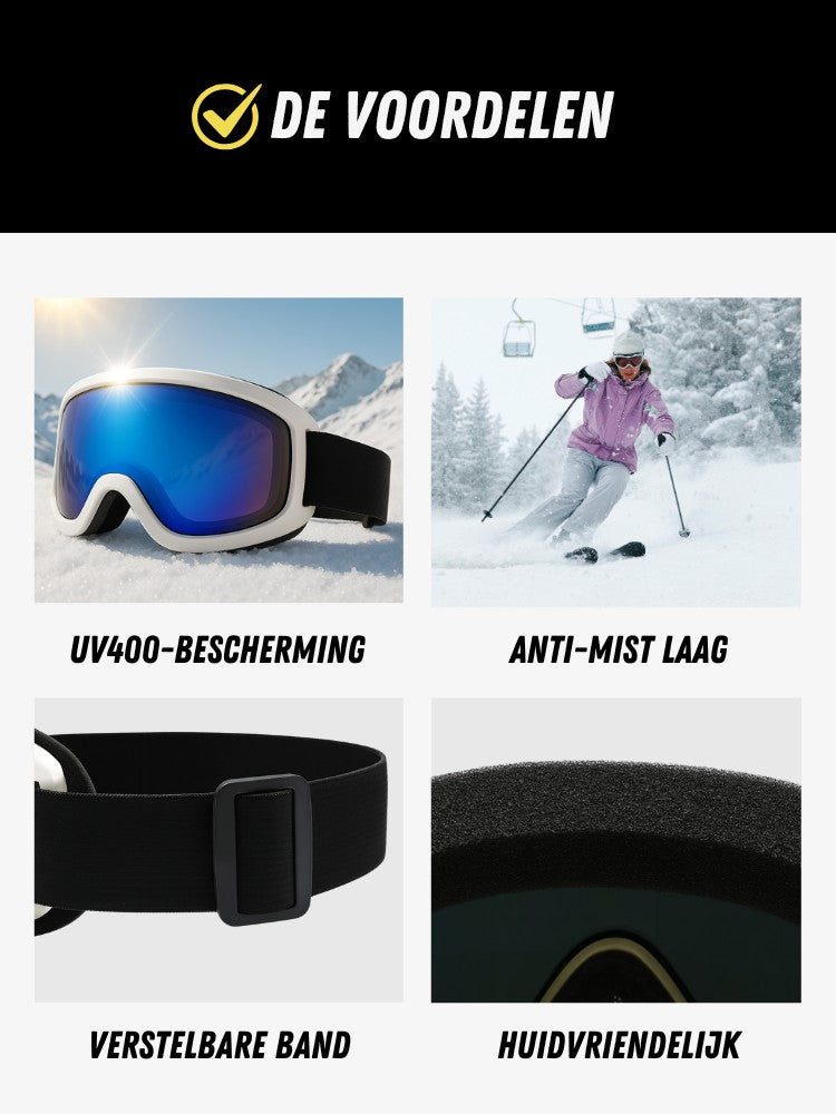 Premium Skibril, Universele Skibril voor Heren en Dames, Voordelen