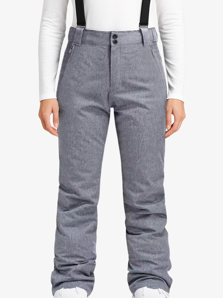 Premium Skibroek, Waterdichte Skibroek voor Dames en Heren, Ash Grey