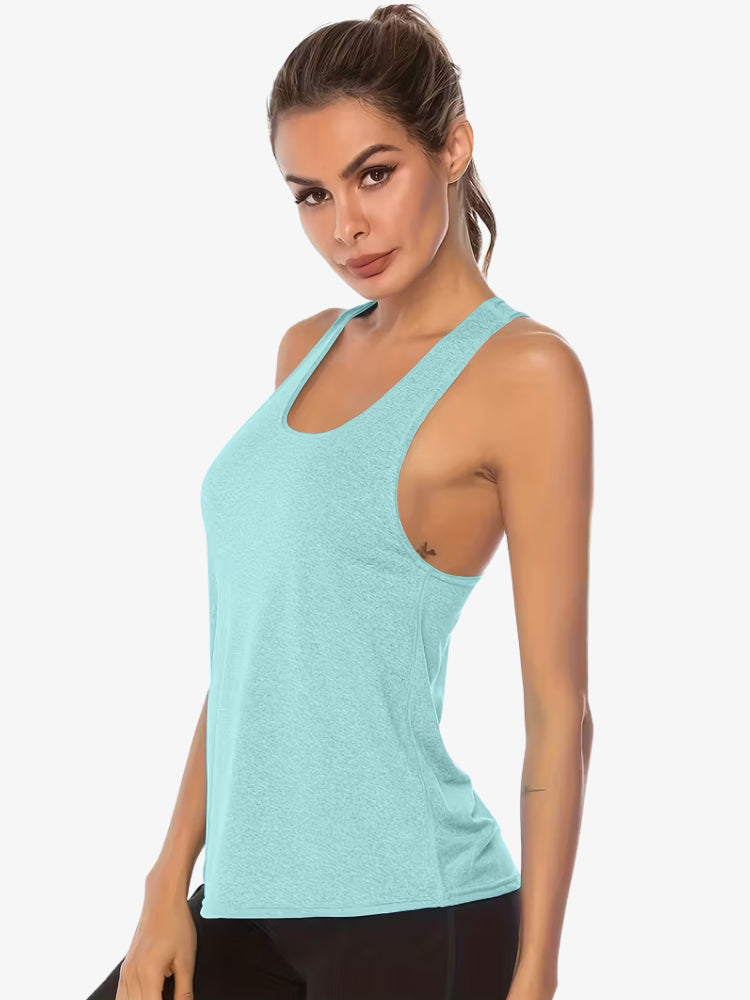 Premium Tanktop, Dames Sneldrogende Sport Singlet, Ice Blue
