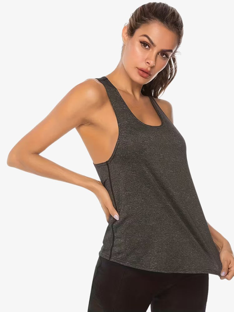 Premium Tanktop, Dames Sneldrogende Sport Singlet, voorkant