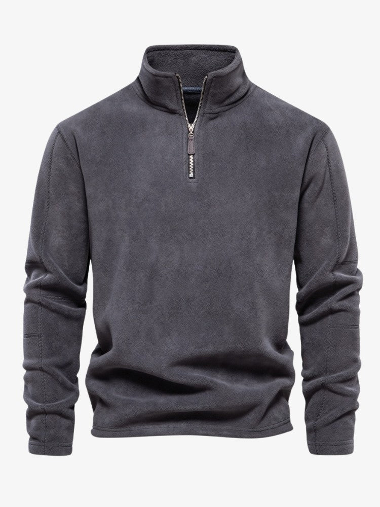 Premium Ski Pully Heren, Extra Warme Ski Trui, Ash Grey