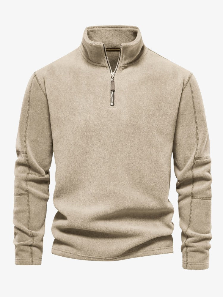 Premium Ski Pully Heren, Extra Warme Ski Trui, Desert Beige