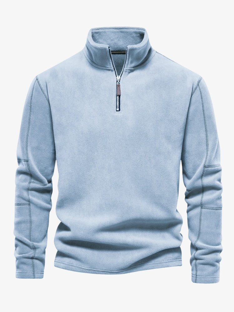 Premium Ski Pully Heren, Extra Warme Ski Trui, Ice Blue