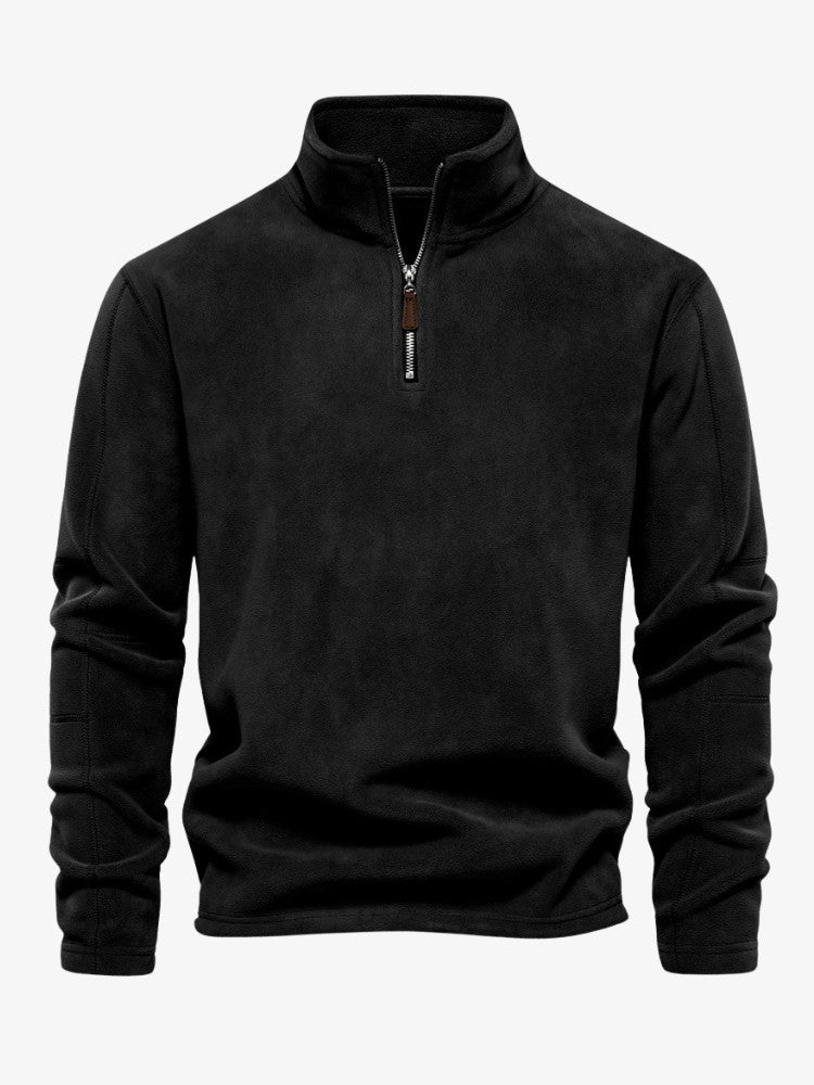 Premium Ski Pully Heren, Extra Warme Ski Trui, Midnight Black