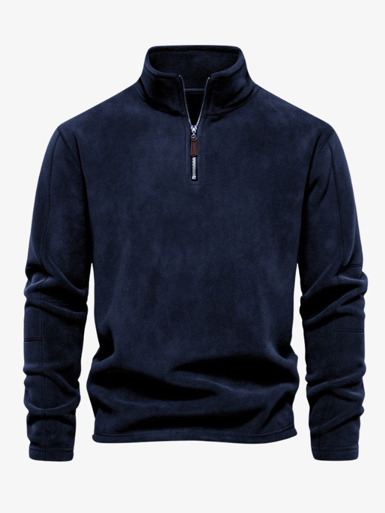 Premium Ski Pully Heren, Extra Warme Ski Trui, Navy Blue