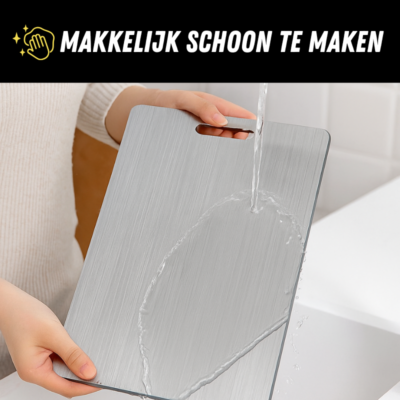 Roestvrijstalen Snijplank, Antibacteriële Keukenplank, Schoonmaken
