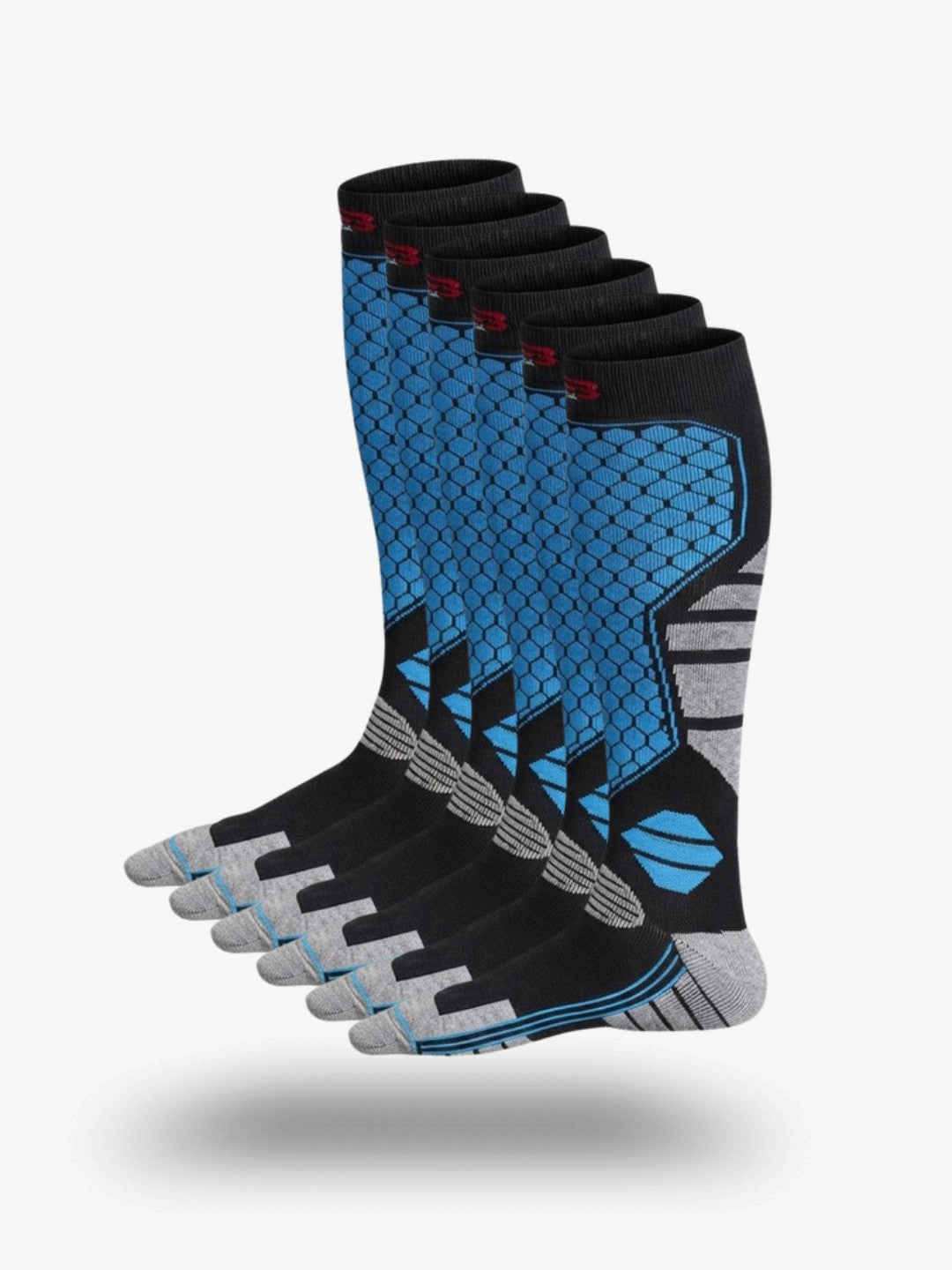 Skisokken Pro Heren 3-Pack, Extra Warme Skisokken, Sky Blue