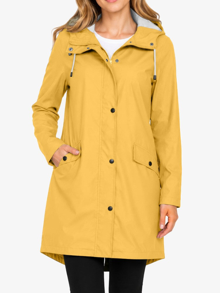SmartProtect Regenjas Dames, Winddichte Dames Tussenjas, Bright Yellow