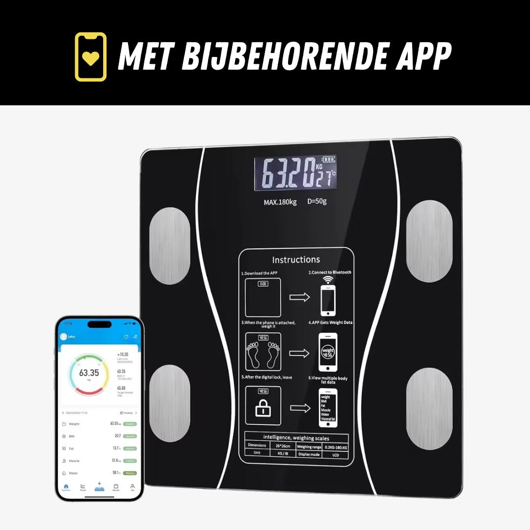 SmartScale Weegschaal, Slimme, Personenweegschaal, App