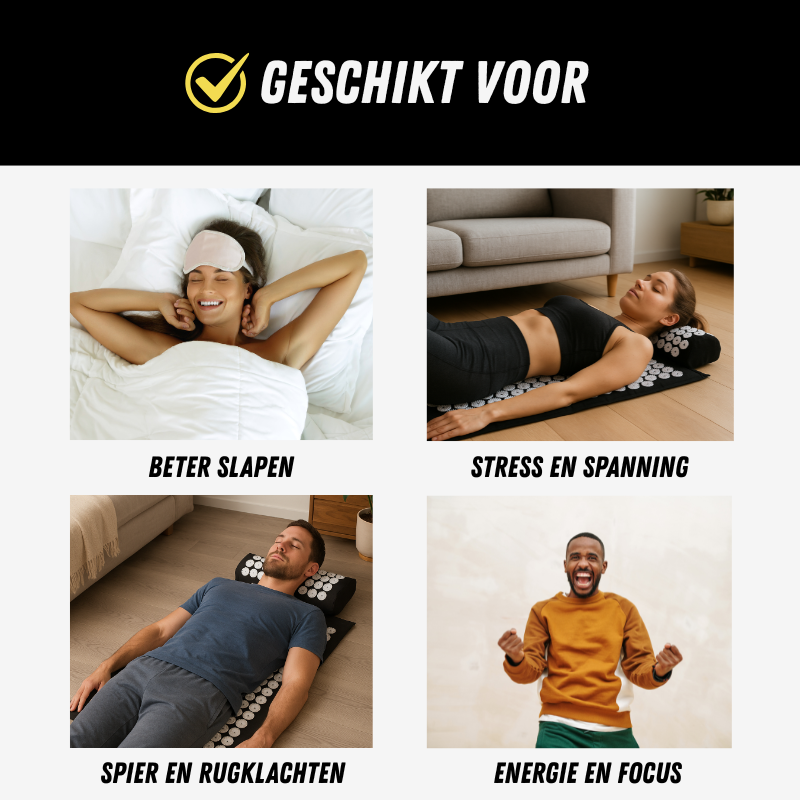 Spijkermat met Kussen, Acupressuurmat voor Ontspanning, Geschikt voor