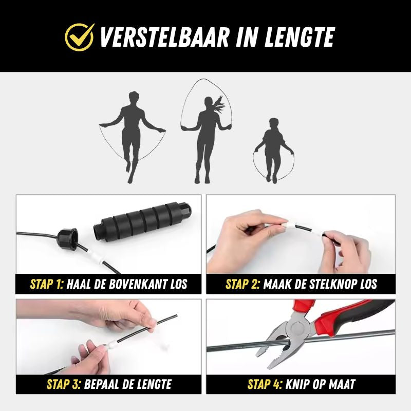 Staaldraad Springtouw, Crossfit en Fitness Speed Rope, Lengte
