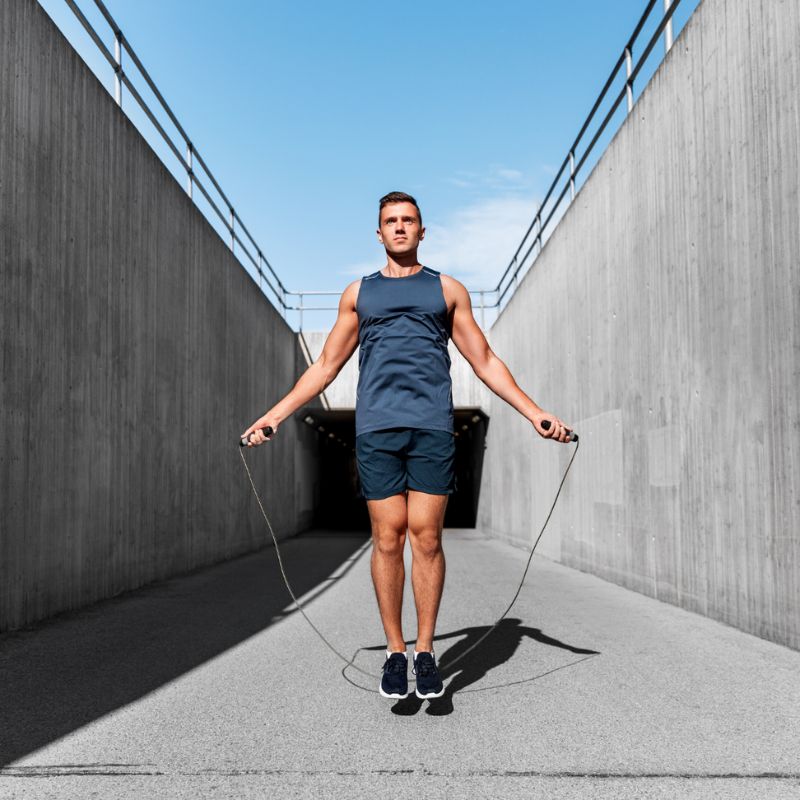Staaldraad Springtouw, Crossfit en Fitness Speed Rope, Man