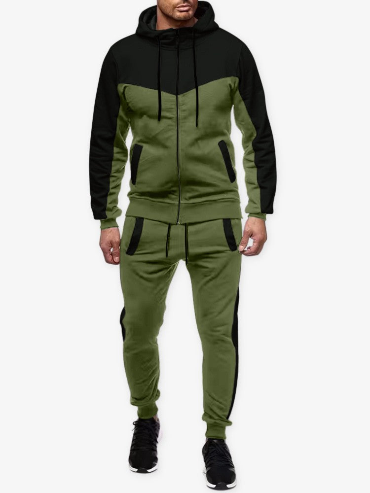 Trainingspak Premium, Heren All-Season Joggingpak, Army Green
