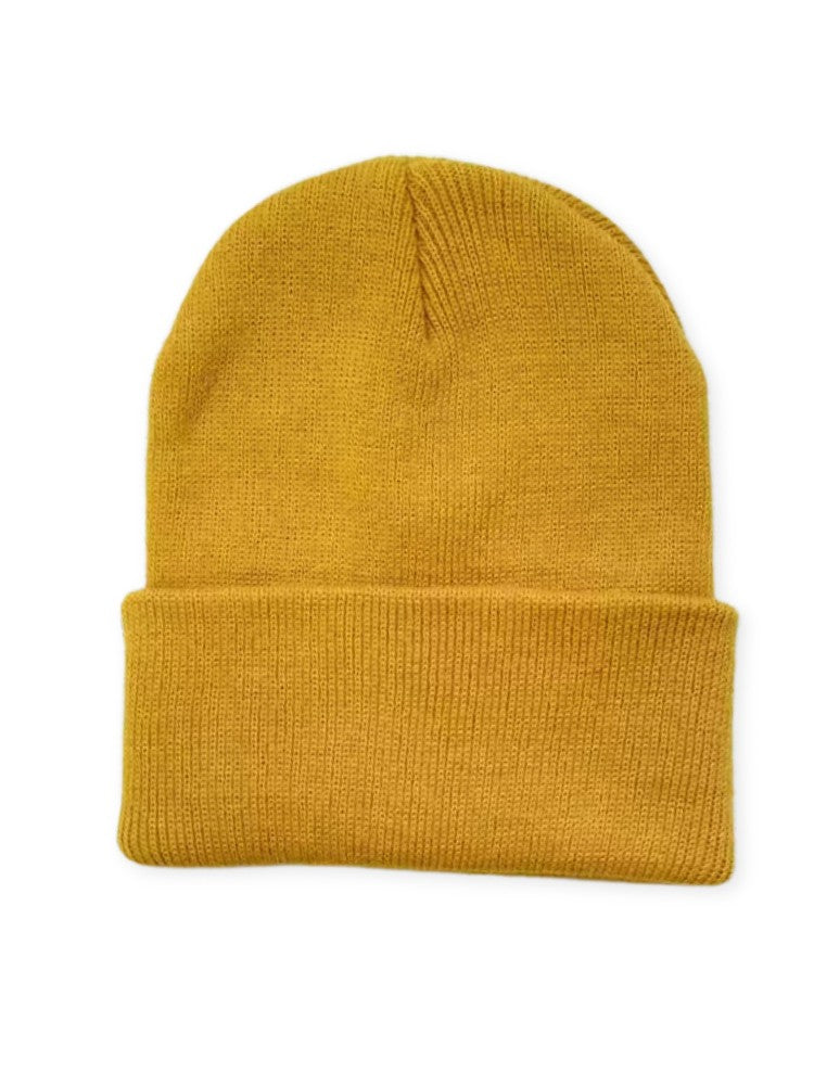 Wintermuts Comfort, Gebreide Muts voor Dames en Heren, Kurkuma Yellow
