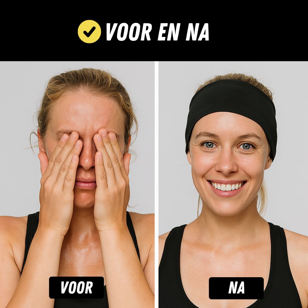 Zweet Hoofband, Haarband voor Sporters, Voor en na