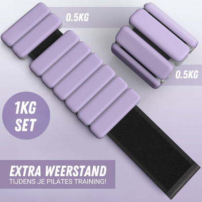2 Stuks Polsgewichten, Verstelbare Gewichtbanden voor Pilates, Gewicht