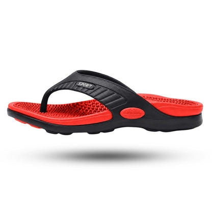 Acupressuur Slippers, Massage Teenslippers, Fire Red
