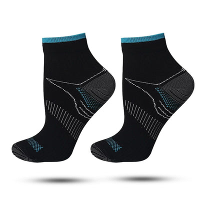 Compressie Sokken Laag, Premium Steunkousen, Black Blue
