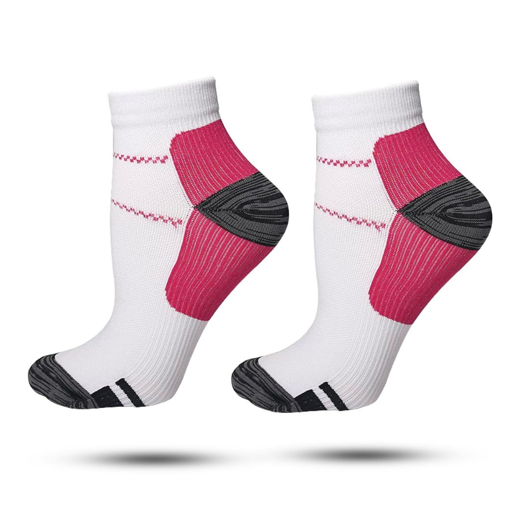 Compressie Sokken Laag, Premium Steunkousen, Hot Pink
