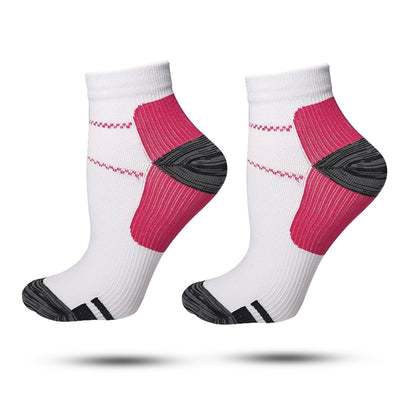 Compressie Sokken Laag, Premium Steunkousen, Hot Pink