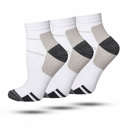 Compressie Sokken Laag 3-Pack, Premium Steunkousen, Ash Grey