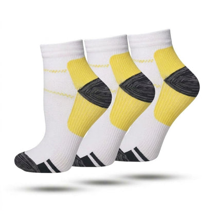 Compressie Sokken Laag 3-Pack, Premium Steunkousen, Golden Yellow