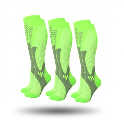 Compressie Sokken 3-Pack, Premium Steunkousen, Neon Green
